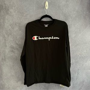Champion Black Long Sleeve Tee (Used — Excellent) • Size: M